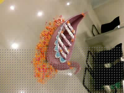 Onam Decorations, traditional boat, inside the office